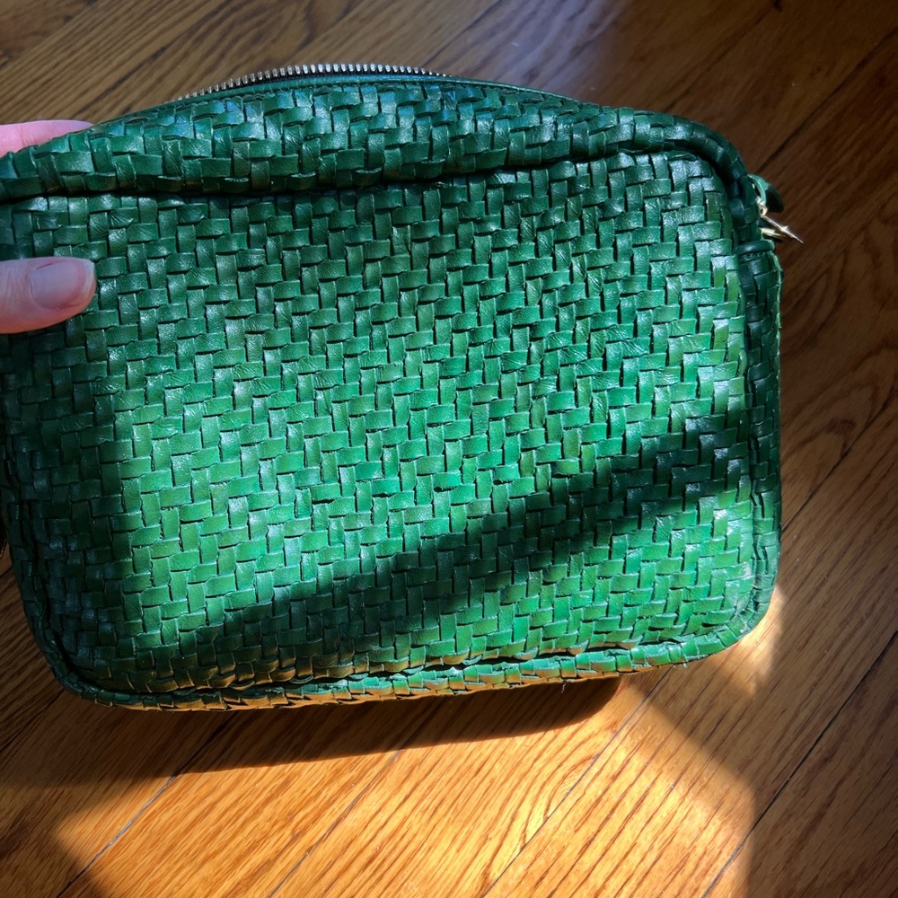 Clare V evergreen Woven Marisol in excellent condition.